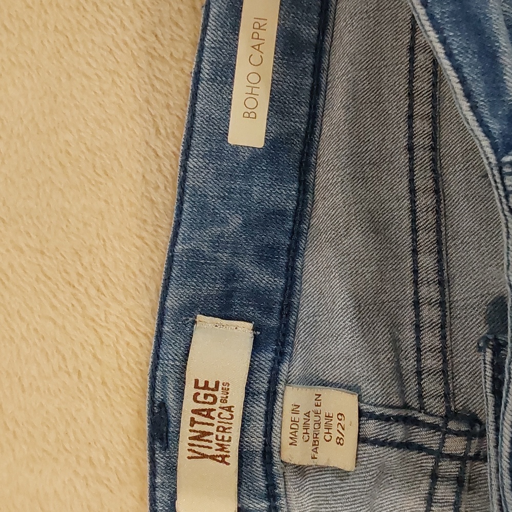 Vintage America Blues Boho Skinny jeans With Embroidered Sides Size 8/29 - Picture 9 of 13